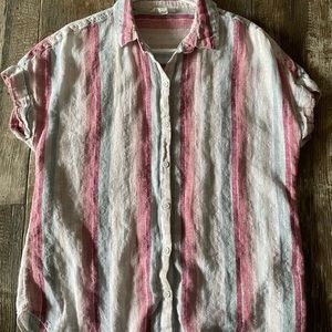 Women Linen Stripes Shirt